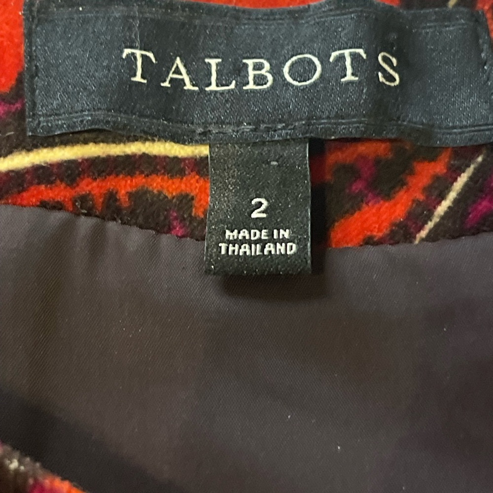 Talbots Paisley Velvet Texture Pencil Skirt Size 2 - Picture 5 of 9